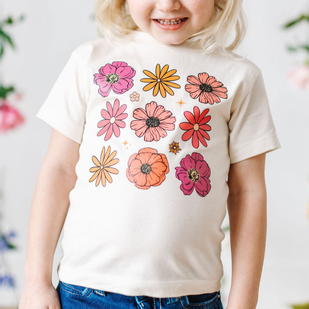 3x3 Spring Flowers - Child Tee Little Mama Shirt Shop