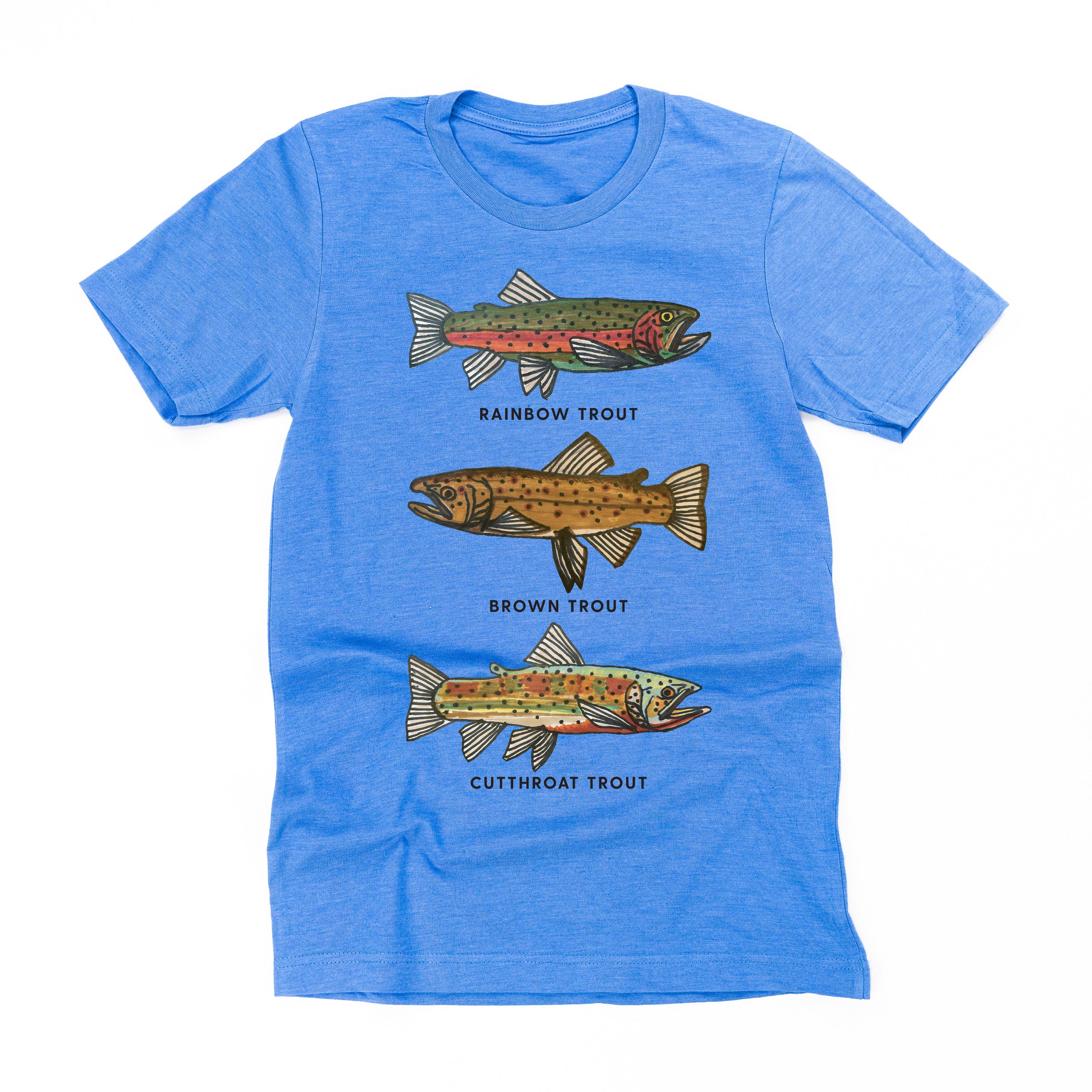 Trout Chart - Hand Drawn - Unisex Tee Little Mama Shirt Shop