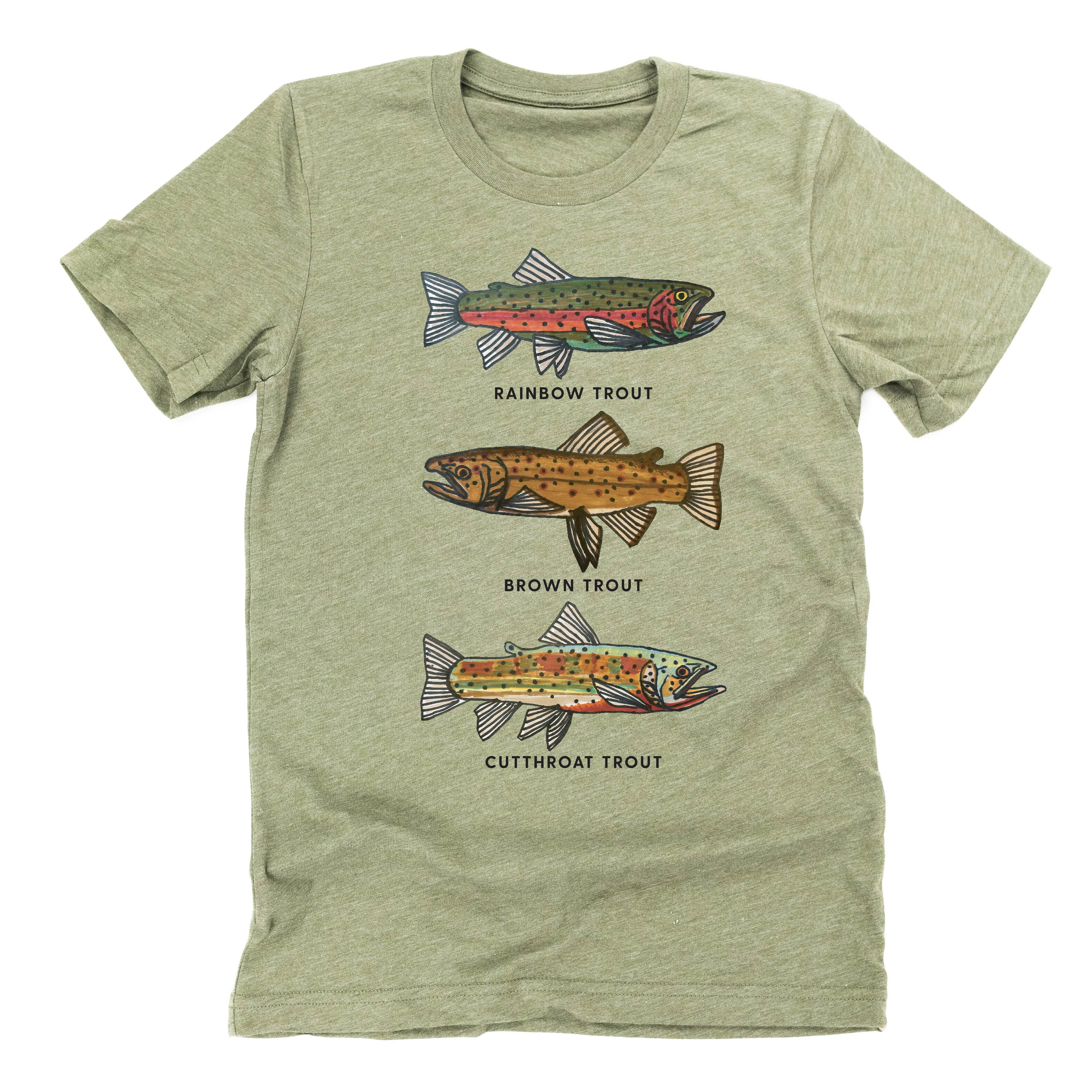 Trout Chart - Hand Drawn - Unisex Tee Little Mama Shirt Shop