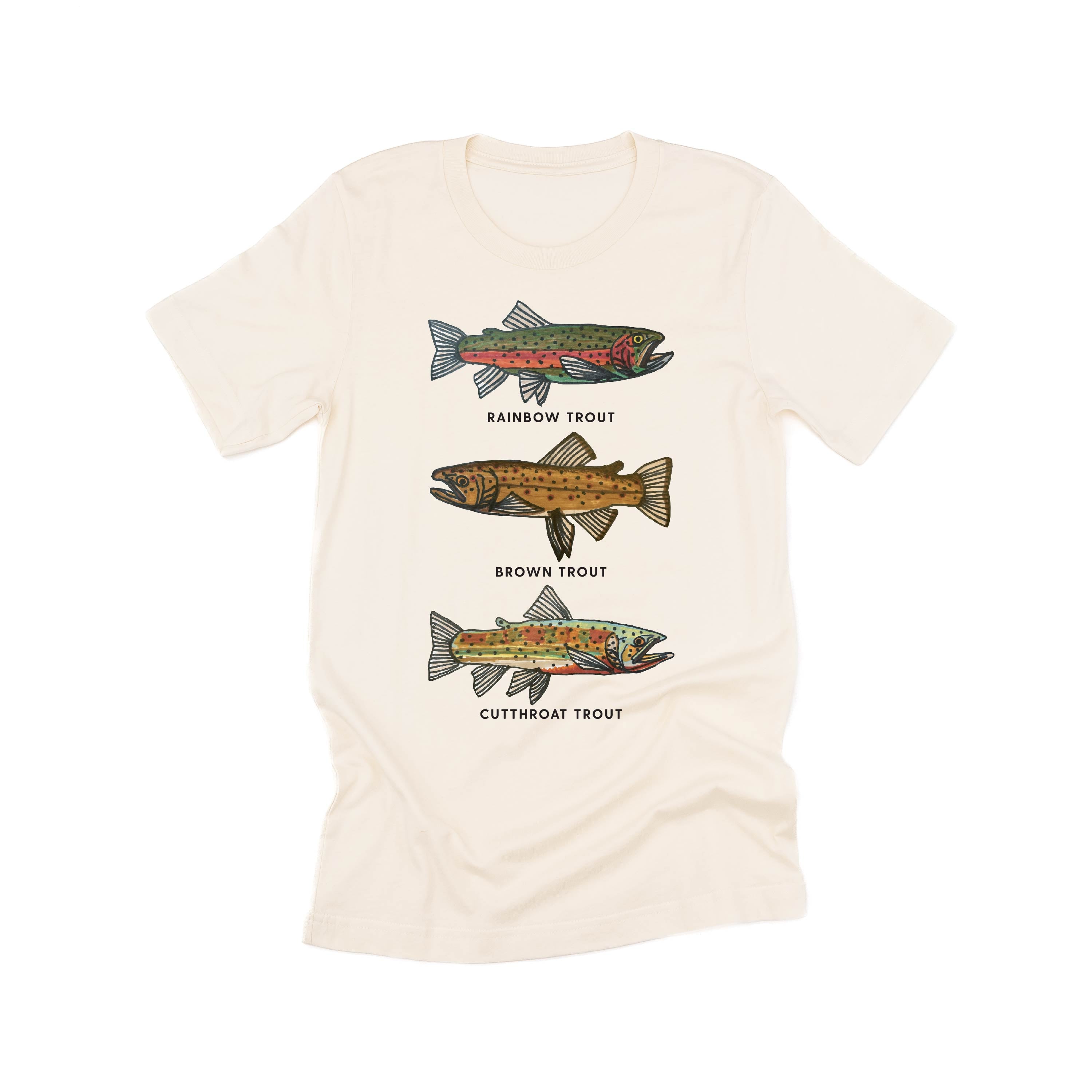 Trout Chart - Hand Drawn - Unisex Tee Little Mama Shirt Shop