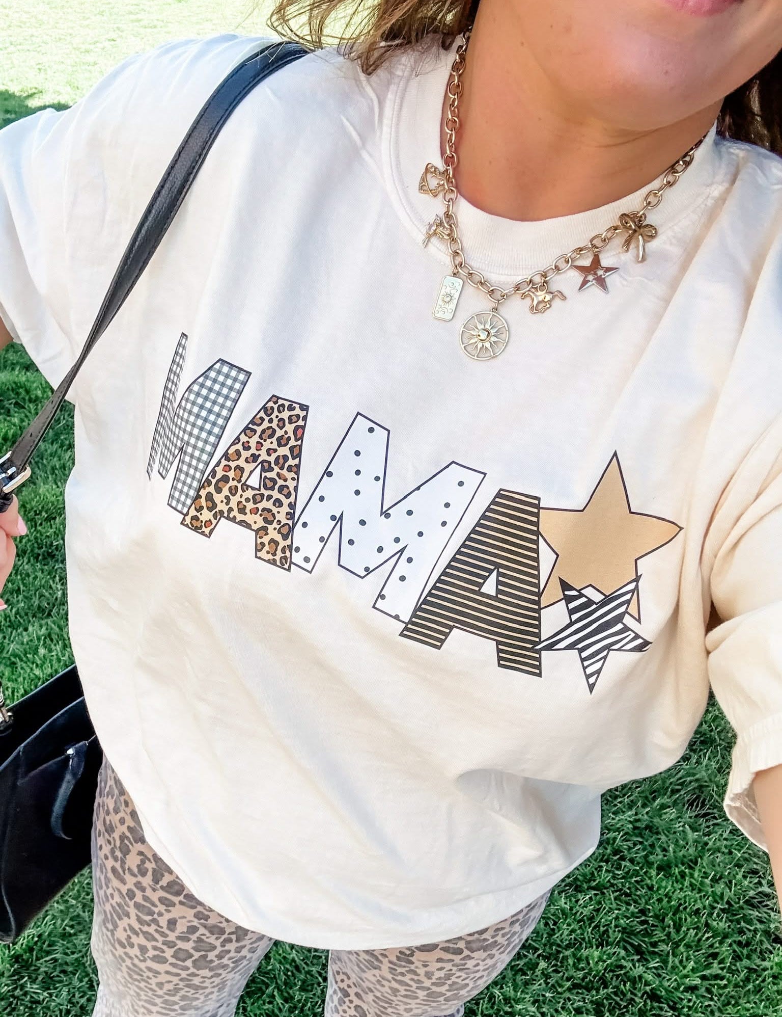 MAMA - Wild Patchwork Print - Comfort Colors Tee | Little Mama Shirt Shop Little Mama Shirt