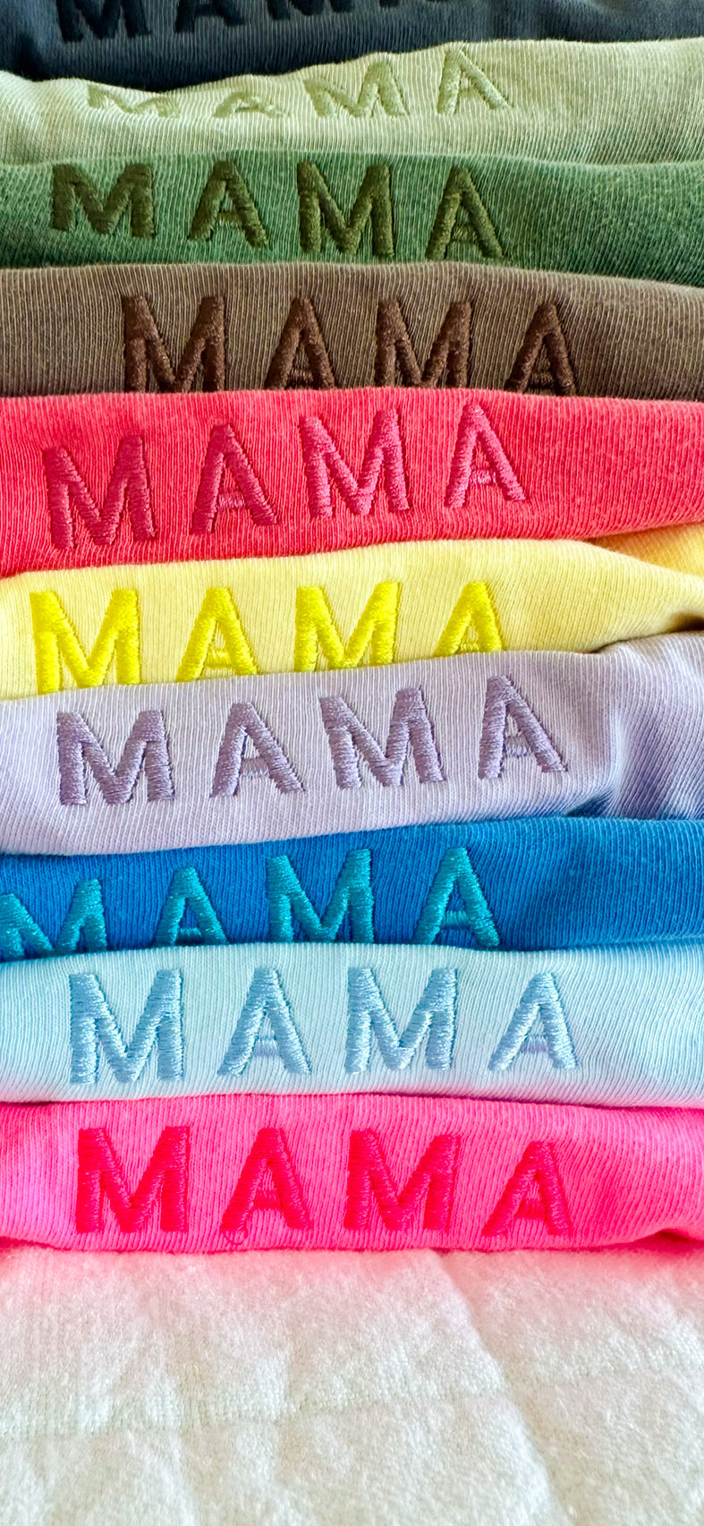 Embroidered Comfort Colors Tee - TINY CAPS - Choose Your Name! - Tone on Tone Thread Little Mama Shirt