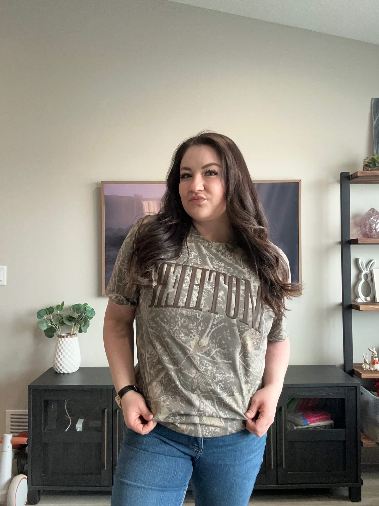 MOTHER Camo – Mom Graphic Tee – Women | Little Mama Shirt Shop Little Mama Shirt
