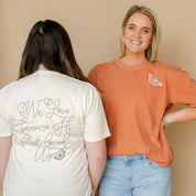We Love Because He First Loved Us (pf & b) - Comfort Colors Tee Little Mama Shirt Shop