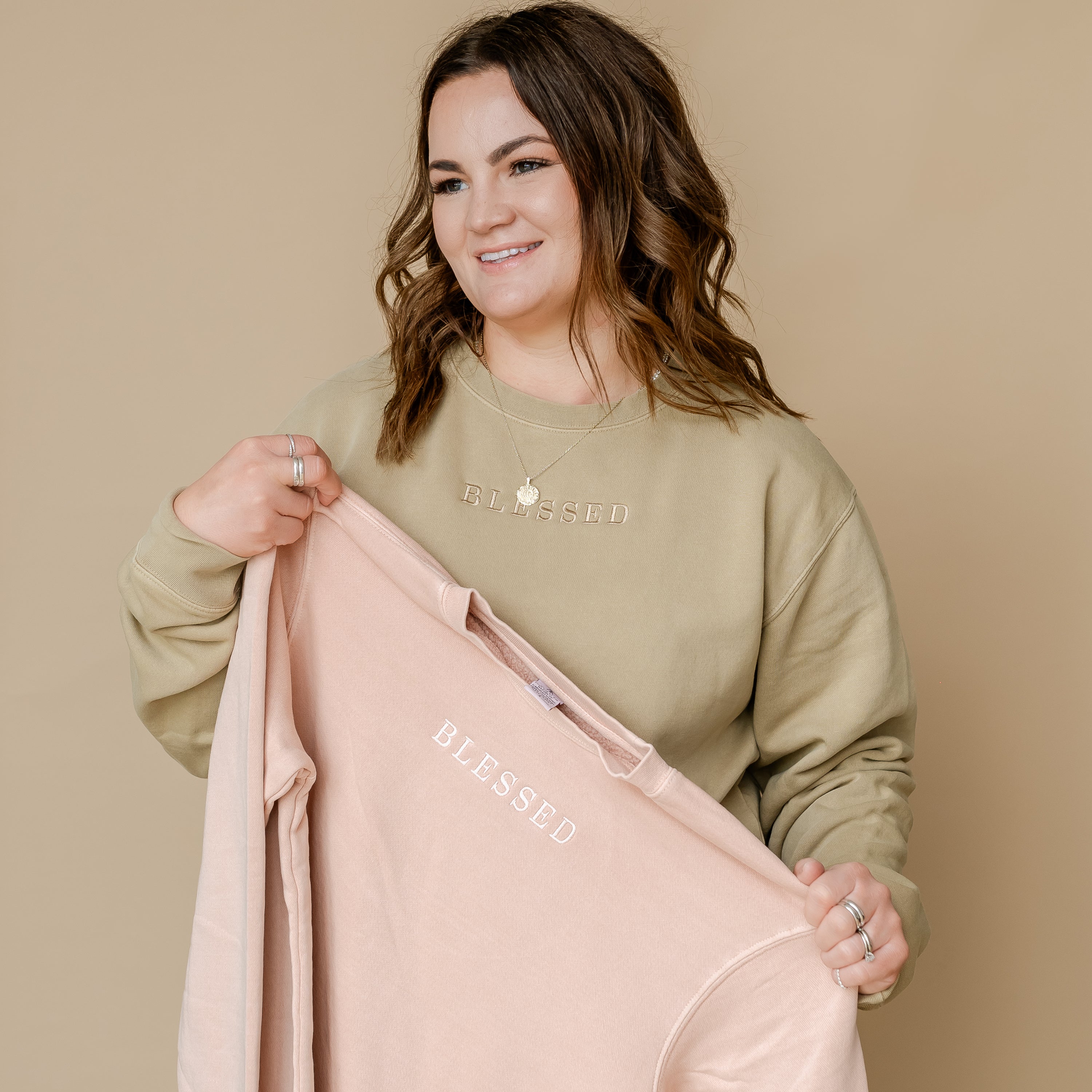 Embroidered PIGMENT Crewneck - Blessed Little Mama Shirt
