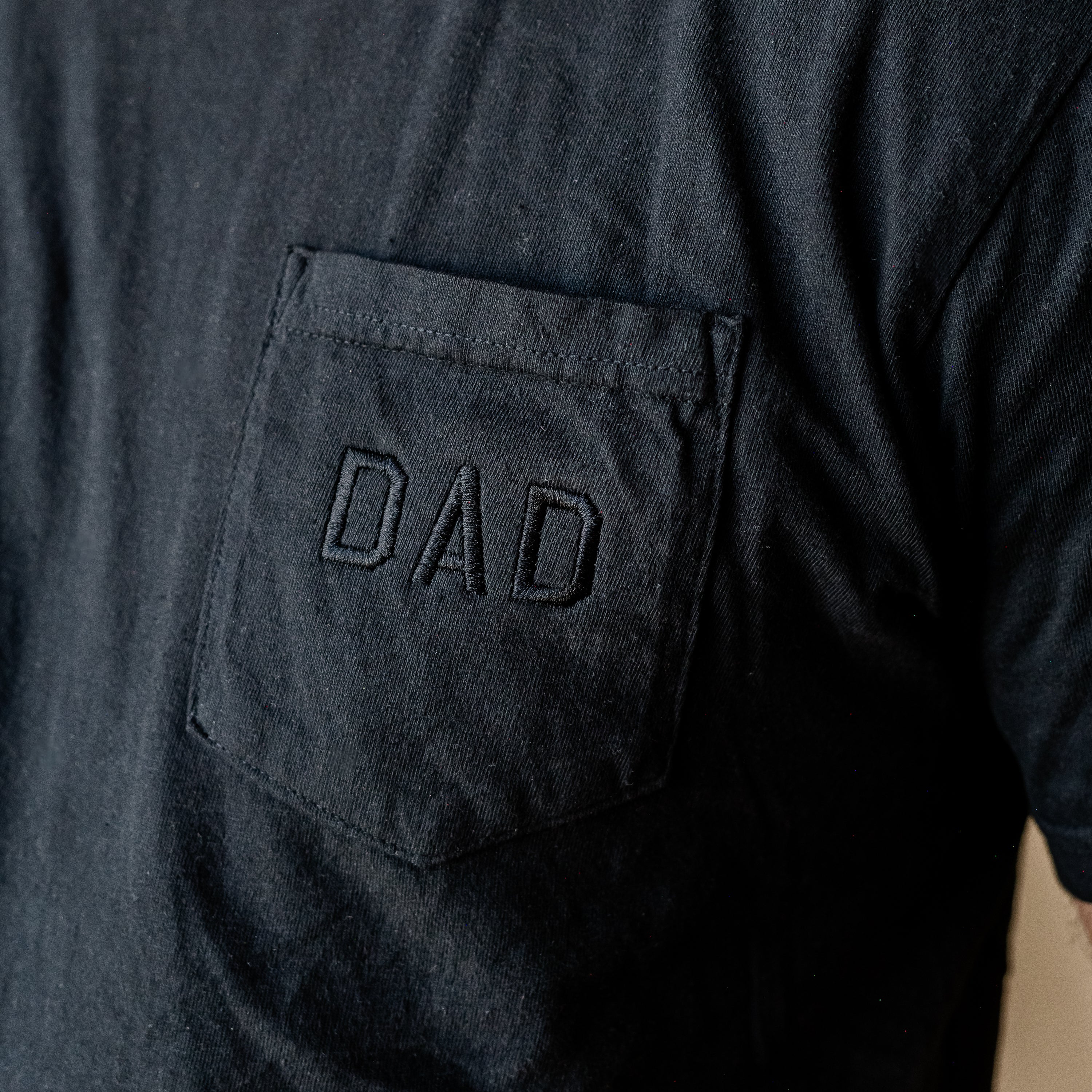 Embroidered Pocket Comfort Colors Tee - Tone on Tone - DAD Little Mama Shirt Shop