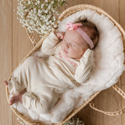 Personalized Baby Sleeper - Rose Avenue Font Little Mama Shirt Shop