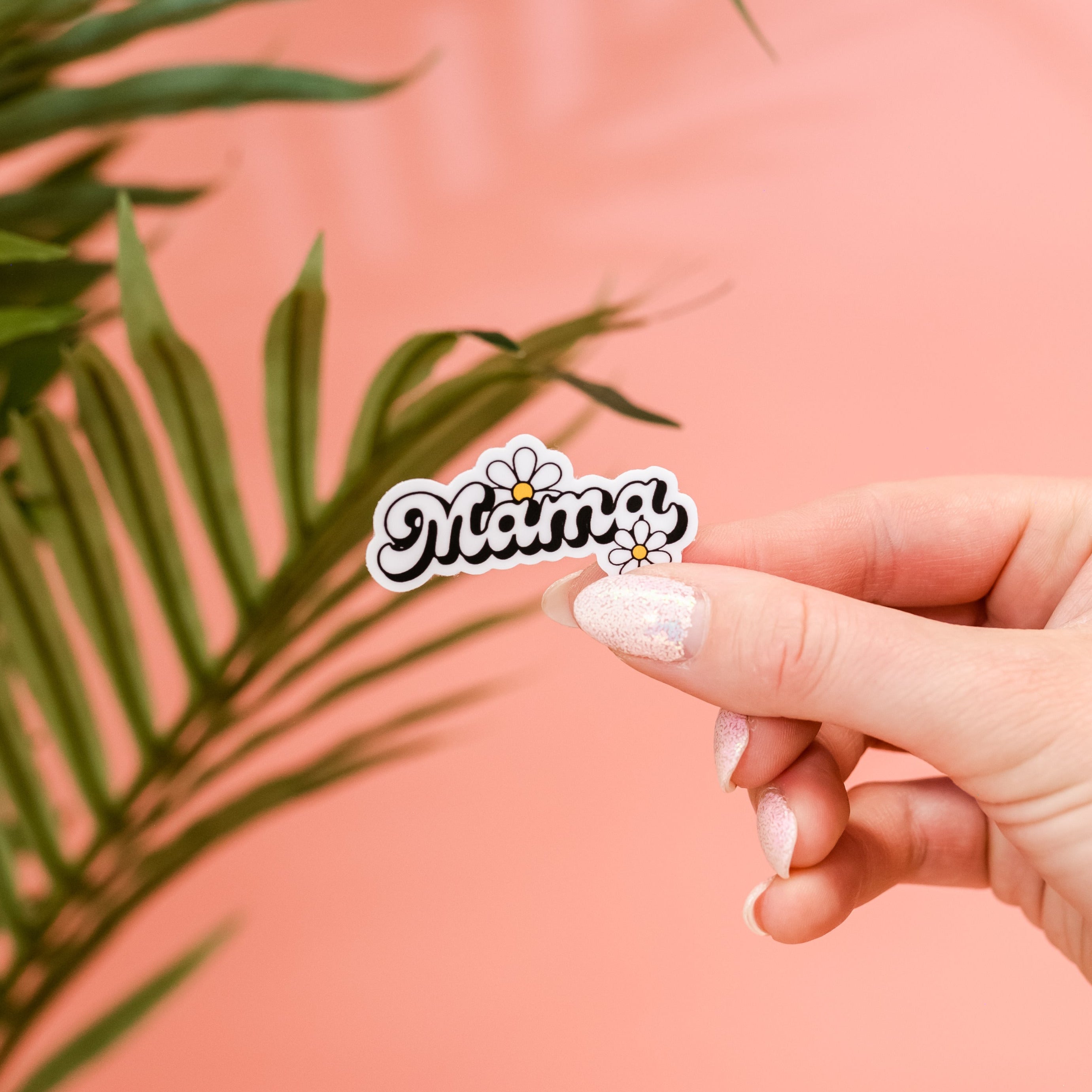 LMSS® STICKER - Mama Daisy (Retro Font w/ Two Daisies) Little Mama Shirt