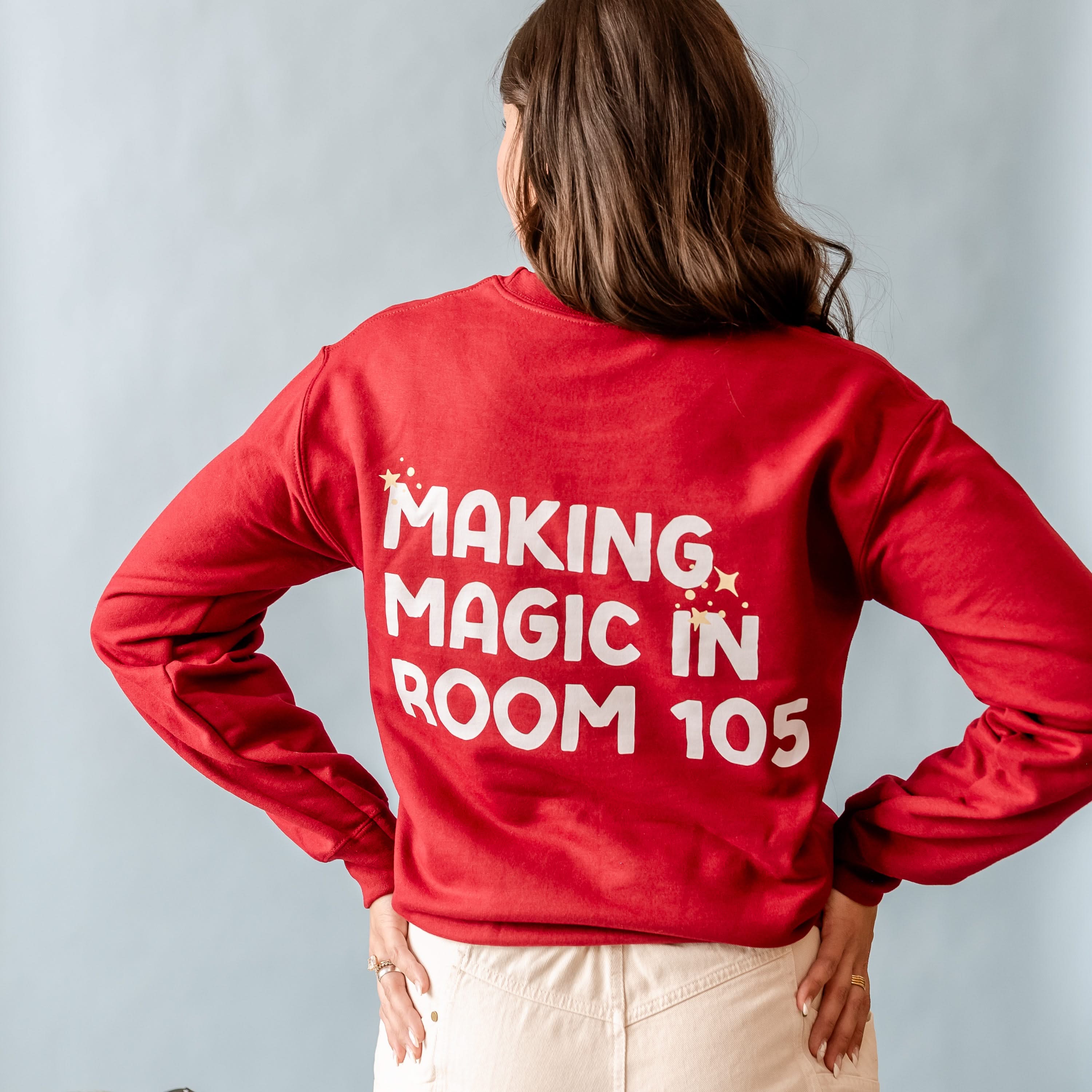 Making Magic in Room (Custom Name & Number) - (pf&b) - BASIC Fleece Little Mama Shirt