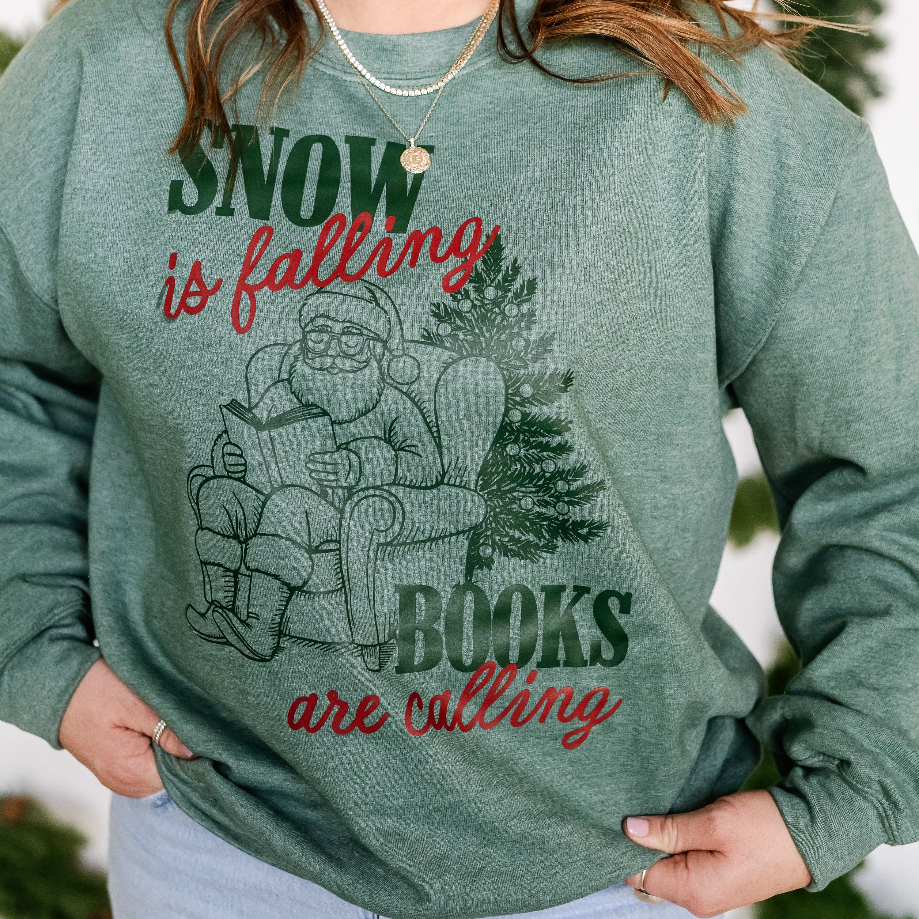 Snow Is Falling Books Are Calling - BASIC Fleece Little Mama Shirt