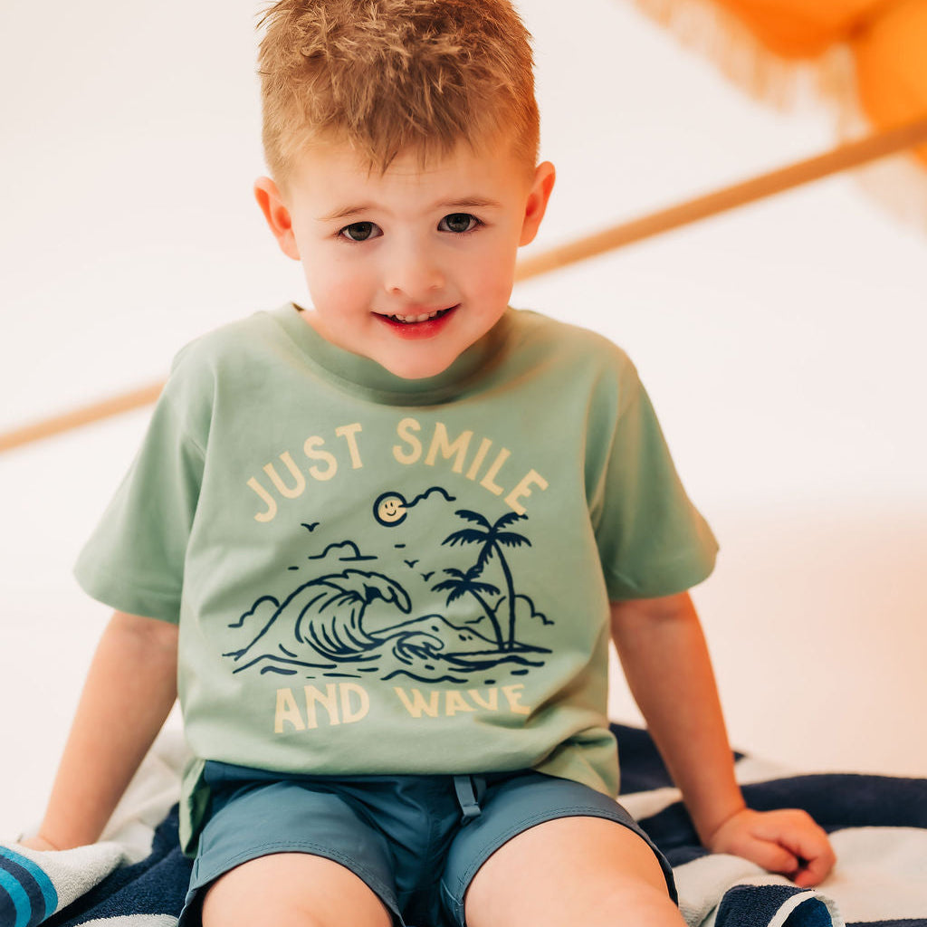 Smile And Wave - Child Tee Little Mama Shirt Shop