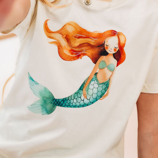 Watercolor Mermaid - Child Tee Little Mama Shirt Shop