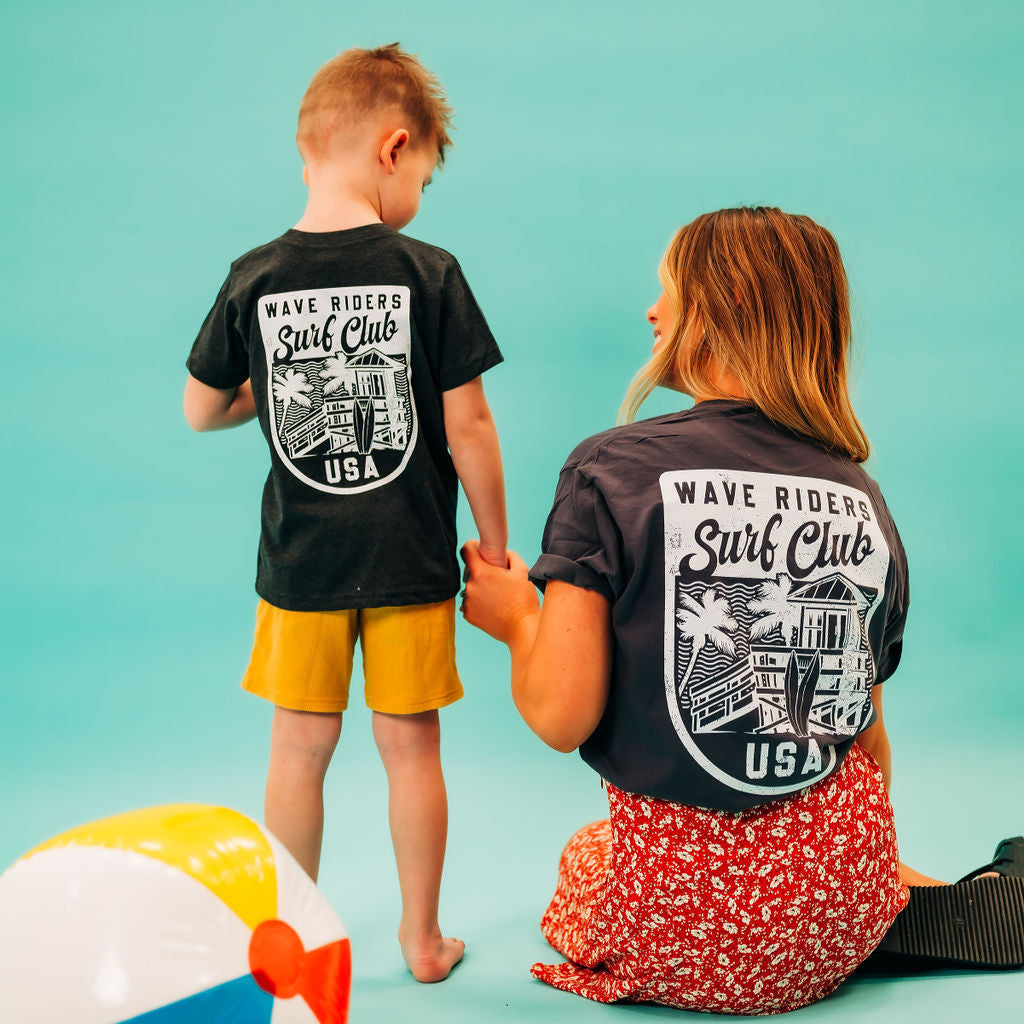Wave Riders Surf Club (pf&b) - Child Tee Little Mama Shirt Shop