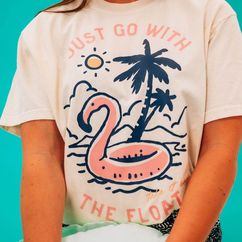 Just Go With The Float - Comfort Colors Tee Little Mama Shirt Shop