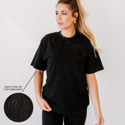CAPSULE PIECE - Essential Heavyweight MAMA Tee - Tone on Tone Embroidered Little Mama Shirt