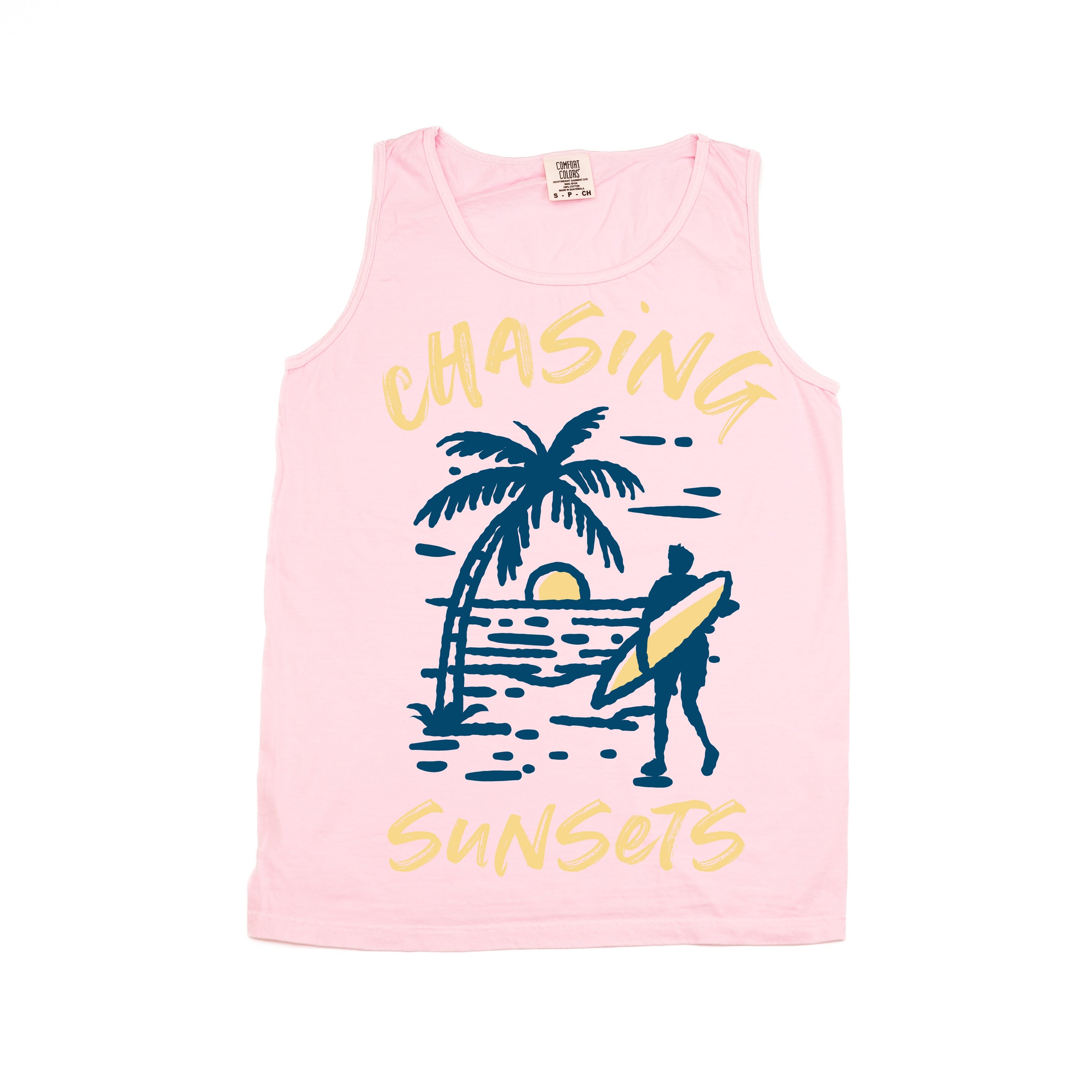 Chasing Sunsets - Comfort Colors TANK Little Mama Shirt