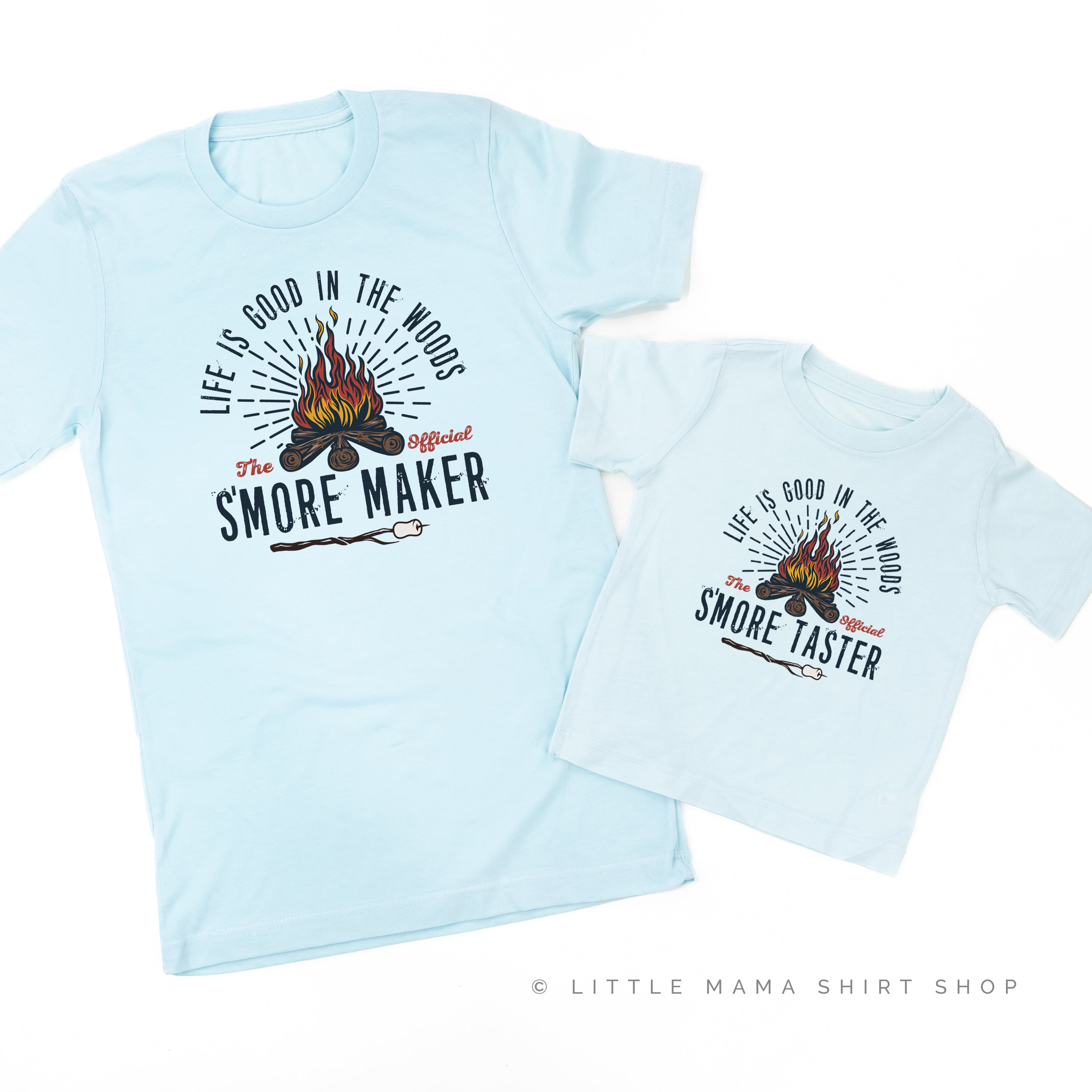  S'Mores Taster - Set of 2 ICE BLUE Tees Little Mama Shirt Shop