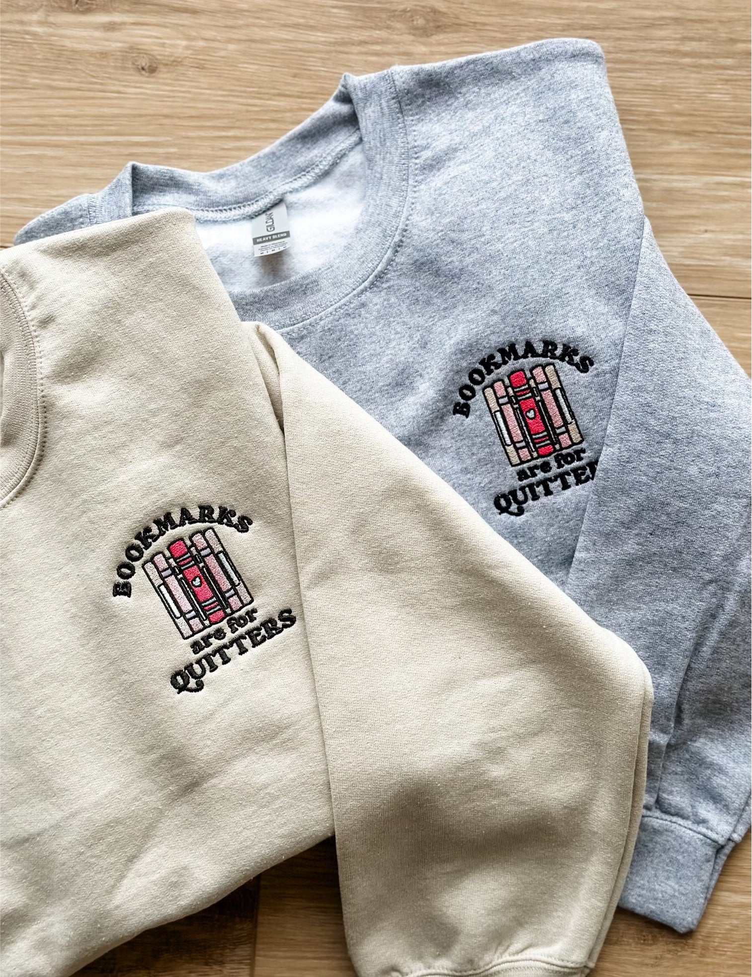 Embroidered Basic Fleece - Bookmarks Are For Quitters Little Mama Shirt