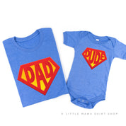 Super Dad / Super Dude - Set of 2 Lakeside Blue Tees Little Mama Shirt Shop