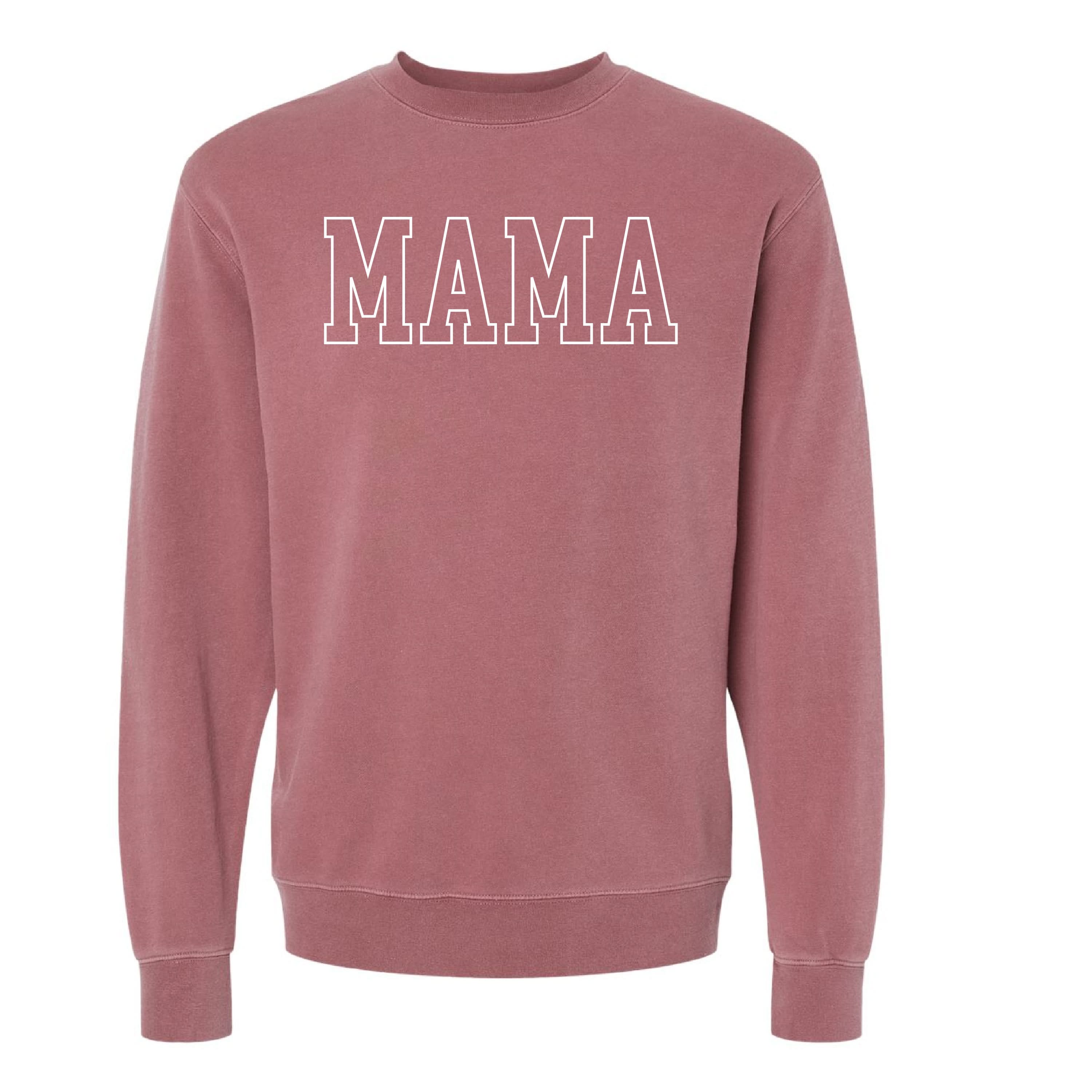 Embroidered PIGMENT Crewneck - MAMA - Outline
