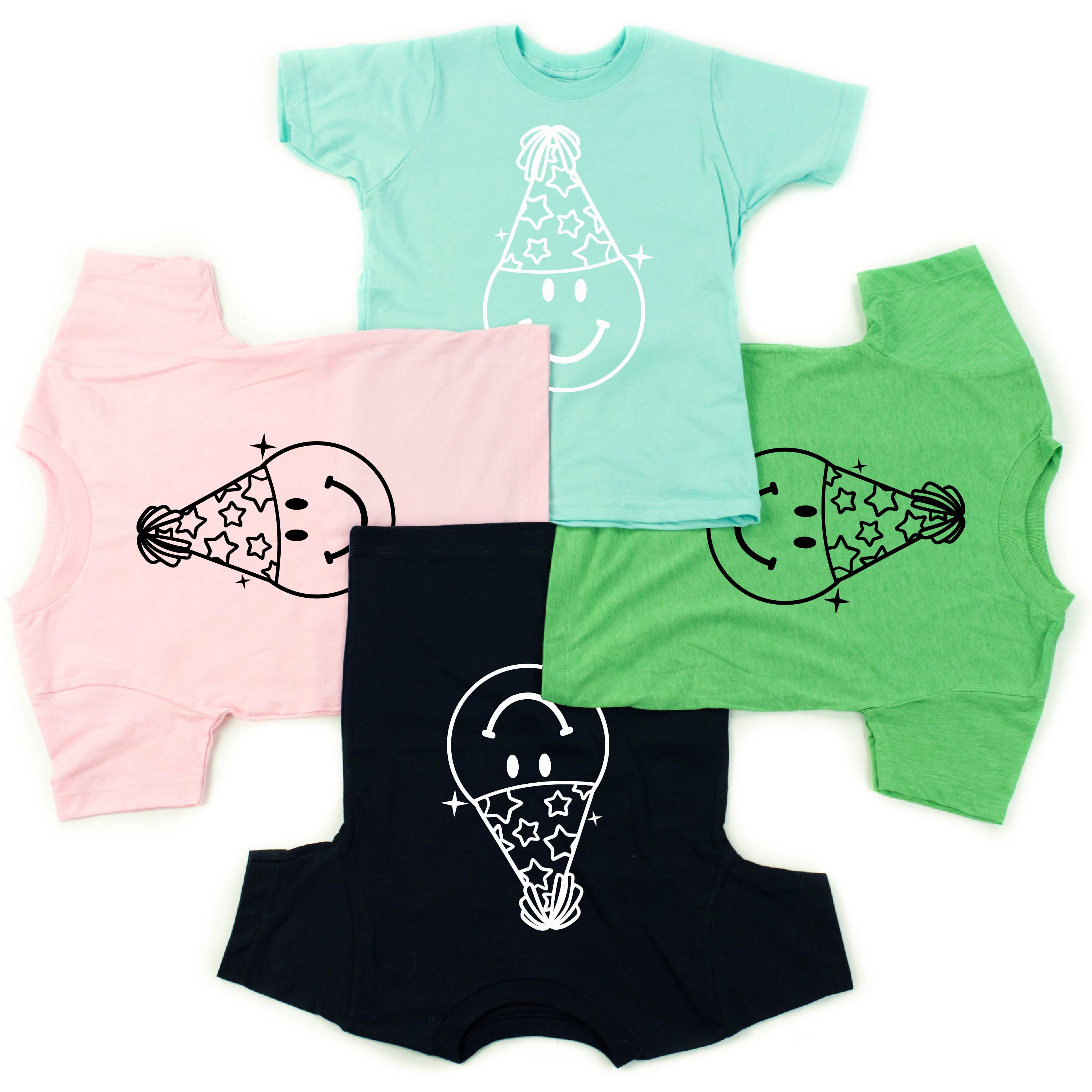 Ready To Party Smiley - Short Sleeve Child Shirt Little Mama Shirt Shop