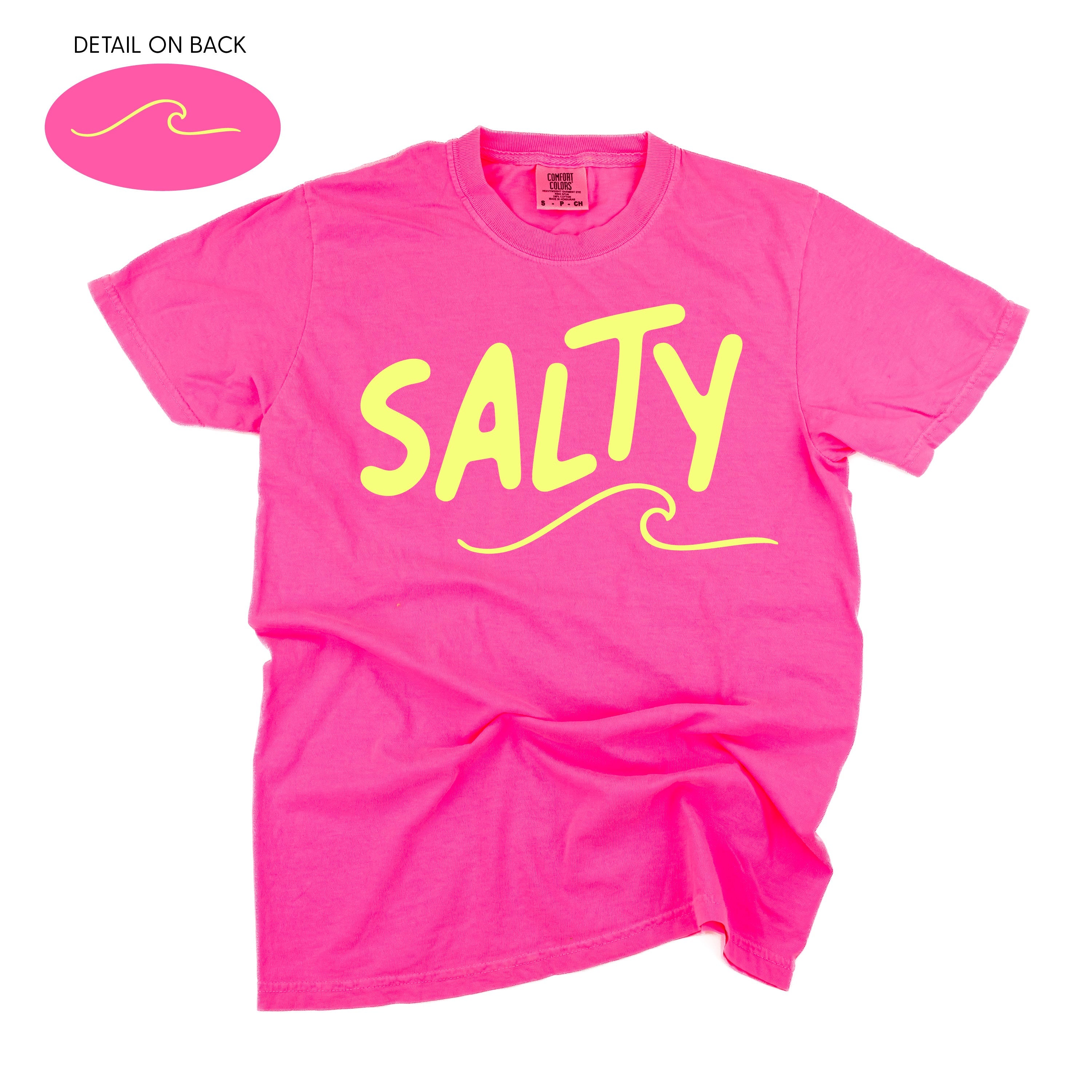 Salty w/ Wave (f&bd) - Comfort Colors Tee Little Mama Shirt Shop