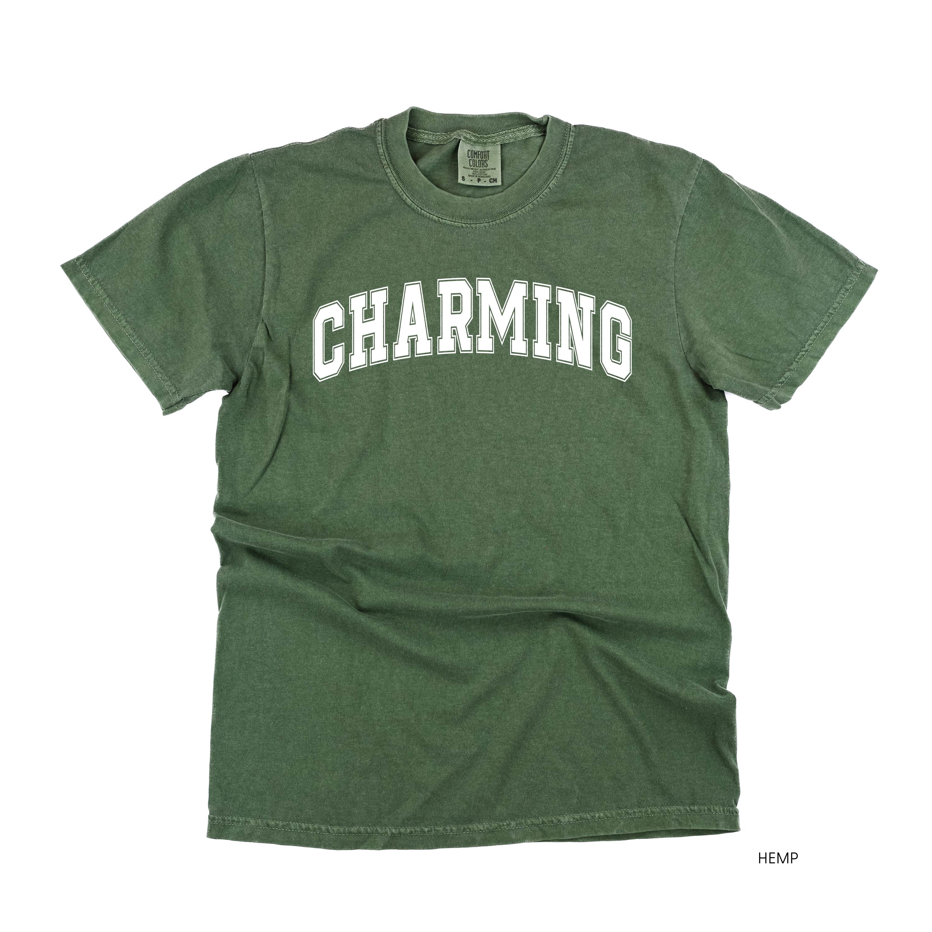 Charming - Varsity Outline - Comfort Colors Tee Little Mama Shirt Shop