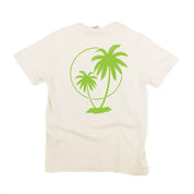 Vacay Vibes (Neon) w/ 2 Palm Trees (back) - Comfort Colors Tee Little Mama Shirt Shop