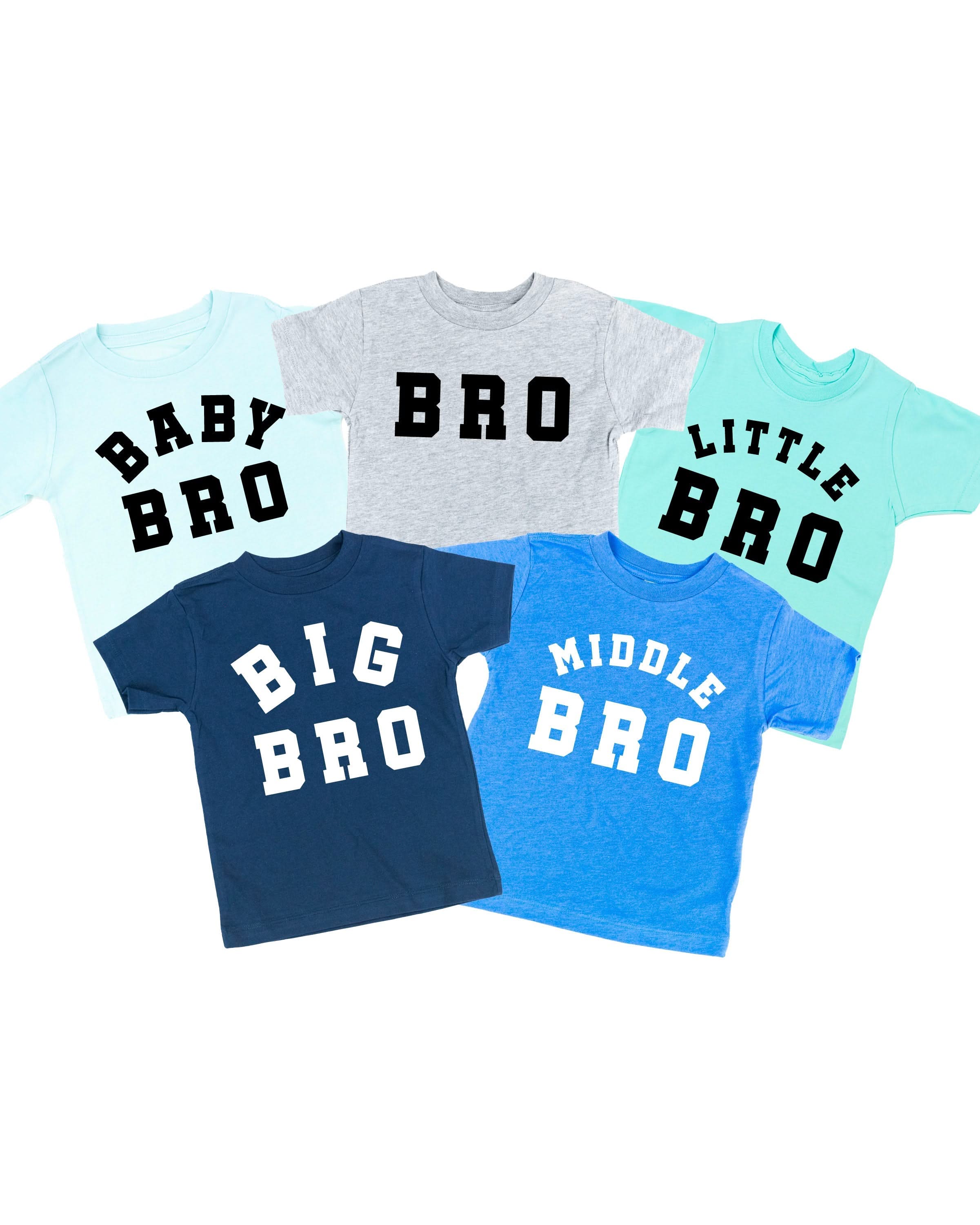 Varsity 'Bro' Sibling Tees - (Choose Your Role) - Child Tee Little Mama Shirt Shop