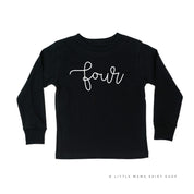 Birthday Number - Cursive Font - Child Long Sleeve Tee
