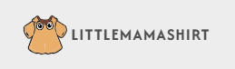 Logo of Little Mama Shirt Shop with a heart symbol